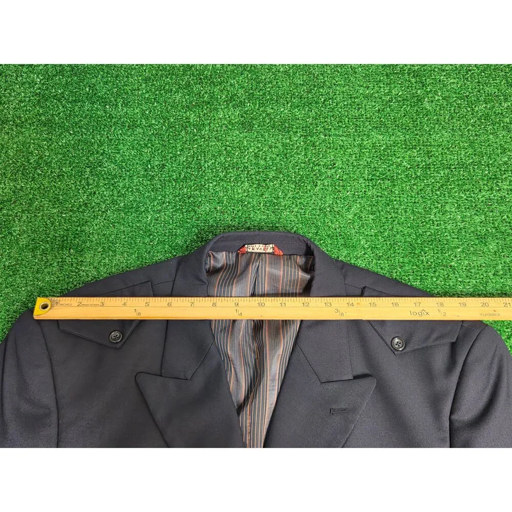 Caravelli Fusion Men's Navy Blue Blazer Sport Coat Jacket Size 46R Henry 3B Epa